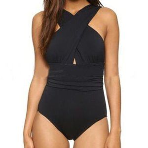 Women's Criss Cross Front Strap Swim Suit - image 1